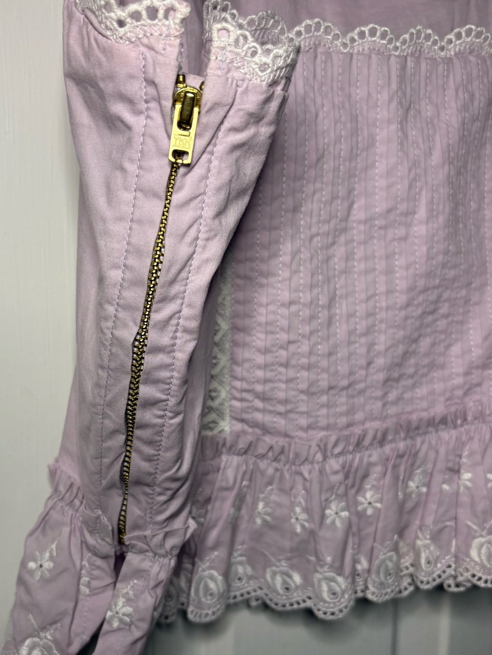 LoveShackFancy Lavender Eyelet-Trim Blouse - Picture 6 of 8